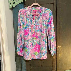Lilly Pulitzer Elsa 100% Silk Blouse